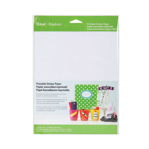 Explore Printable Sticker Paper, 8.5 x 11, White, 10/Pack-(CCU2002530)