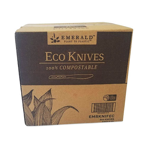 Plant to Plastic Compostable Cutlery, Knife, White, 1,000/Carton-(DFDPME01141)