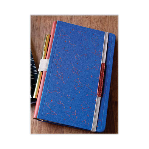 Core Collection Embroidered Canvas Layflat Hardbound Journal, Constellation, College Rule, Blue/Red/Orange, (96) 8 x 5 Sheets-(DNKCORE573KL)