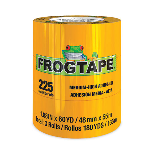 FROGTAPE Performance Grade Masking Tape, 3" Core, 1.88" x 60 yds, Gold, 3/Pack, 8 Packs/Carton-(FGA105322)