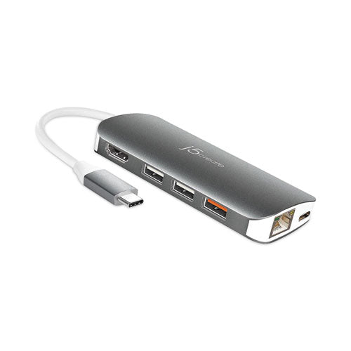 USB-C Multiport Adapter, Gray/White-(JCRJCD383)