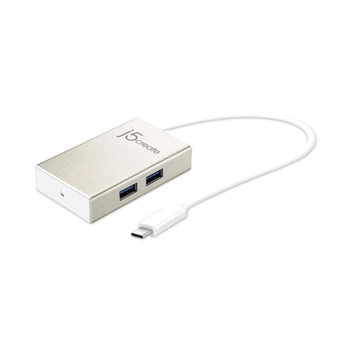 USB-C Hub, 4 Ports, Silver-(JCRJCH343US)