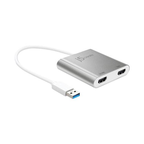USB to HDMI Adapter, 7.87", Silver/White-(JCRJUA365)