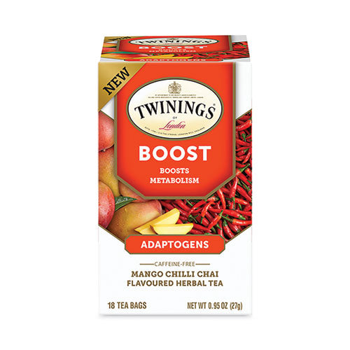 Boost Mango Chili Chai Herbal Tea Bags, 0.95 oz, 18/Box-(TWGTNA54440)