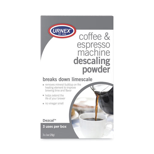 Coffee and Espresso Machine Descaling Powder, 1 oz Packets, 3/Box-(URNUBI70255)