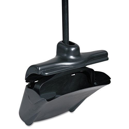 Lobby Pro Upright Dustpan, with Cover, 12.5w x 37h, Plastic Pan/Metal Handle, Black-(RCP253200BLA)