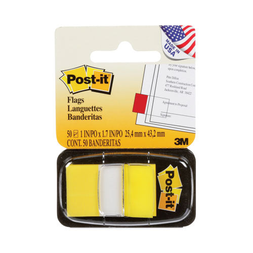 1" Flags Value Pack, Canary Yellow, 50 Flags/Dispenser, 24 Dispensers/Pack-(MMM680524)