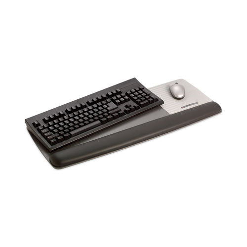 Antimicrobial Gel Mouse Pad/Keyboard Wrist Rest Platform, 25.5 x 10.6, Black/Silver-(MMMWR422LE)