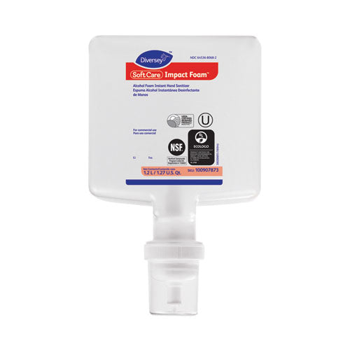 Soft Care Impact Foam Hand Sanitizer for IntelliCare Dispensers, 1,200 mL Cartridge, Alcohol Scent, 6/Carton-(DVO100907873)