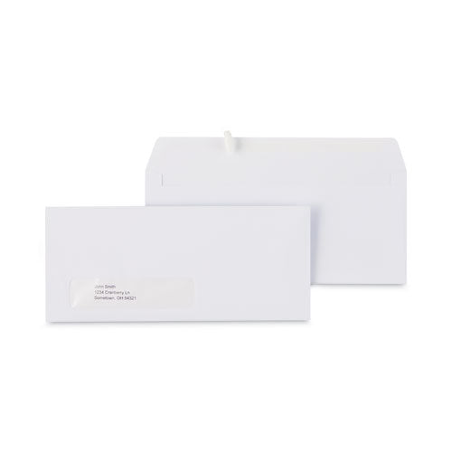 Open-Side Business Envelope, 1 Window, #10, Commercial Flap, Gummed Closure, 4.13 x 9.5, White, 250/Box-(UNV36322)