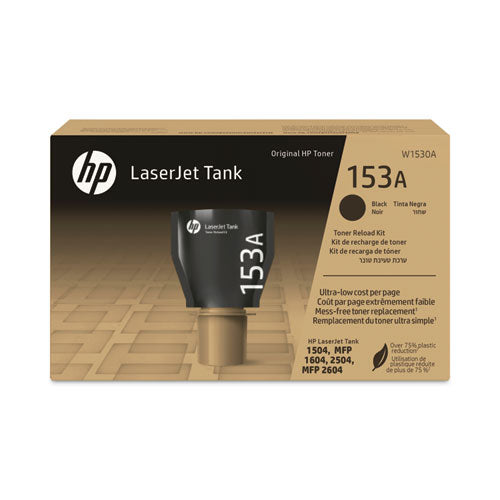 HP153A, (W1530A) Black Original LaserJet Tank Toner Reload Kit-(HEWW1530A)