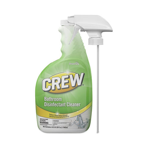 Crew Bathroom Disinfectant Cleaner, Floral Scent, 32 oz Spray Bottle, 4/Carton-(DVOCBD540199)