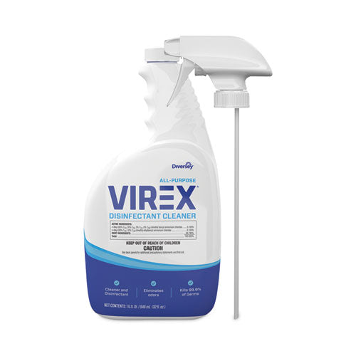 Virex All-Purpose Disinfectant Cleaner, Lemon Scent, 32 oz Spray Bottle, 4/Carton-(DVOCBD540540)