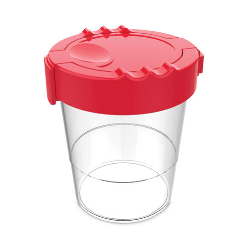 Antimicrobial No Spill Paint Cup, 3.46 w x 3.93 h, Red-(DEF39515RED)
