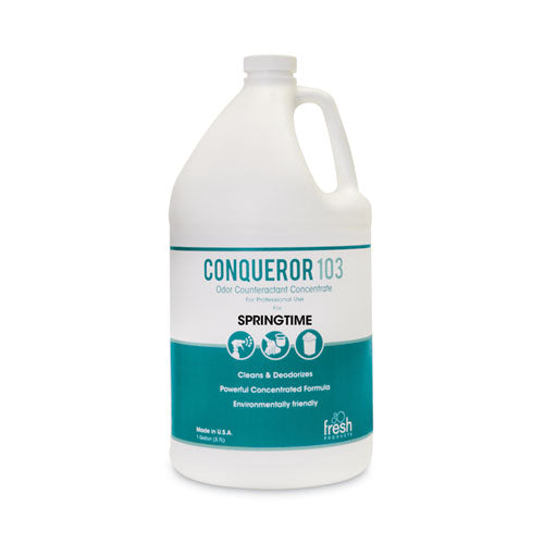 Conqueror 103 Odor Counteractant Concentrate, Springtime, 1 gal Bottle, 4/Carton-(FRS1WBST)