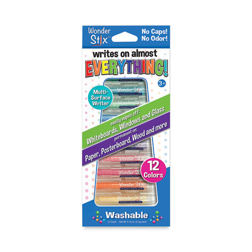 Wonder Stix, 3.75 x 0.2, Assorted Colors, 12/Pack-(TPG637)