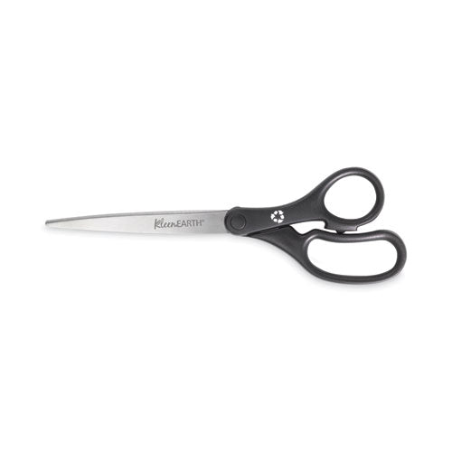 KleenEarth Basic Plastic Handle Scissors, 9" Long, 4.25" Cut Length, Black Straight Handle-(ACM15586)
