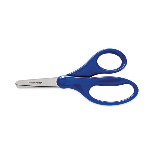 Kids/Student Scissors, Rounded Tip, 5" Long, 1.75" Cut Length, Assorted Straight Handles-(FSK94167097J)