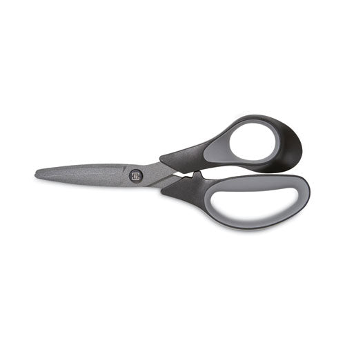 Non-Stick Titanium-Coated Scissors, 7" Long, 2.88" Cut Length, Gun-Metal Gray Blades, Black/Gray Straight Handle-(TUD24380500)