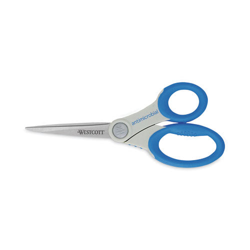 Scissors with Antimicrobial Protection, 8" Long, 3.5" Cut Length, Blue Straight Handle-(ACM14643)