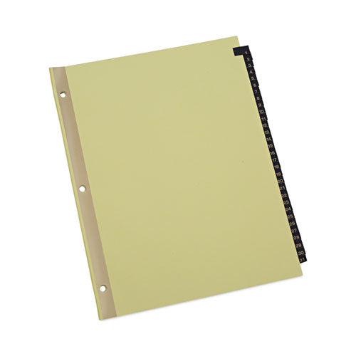 Deluxe Preprinted Simulated Leather Tab Dividers with Gold Printing, 31-Tab, 1 to 31, 11 x 8.5, Buff, 1 Set-(UNV20822)