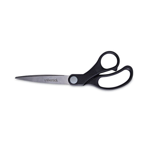 Stainless Steel Office Scissors, 8.5" Long, 3.75" Cut Length, Black Offset Handle-(UNV92010)