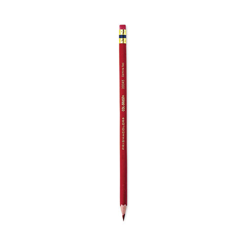 Col-Erase Pencil with Eraser, 0.7 mm, 2B (#1), Carmine Red Lead, Carmine Red Barrel, Dozen-(SAN20045)