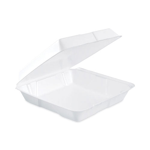 Insulated Foam Hinged Lid Containers, 1-Compartment, 9.3 x 9.5 x 3, White, 200/Pack, 2 Packs/Carton-(DCC95HT1)