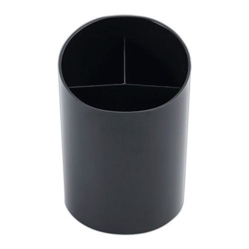 Recycled Big Pencil Cup, Plastic, 4.38" Diameter x 5.63"h, Black-(UNV08108)