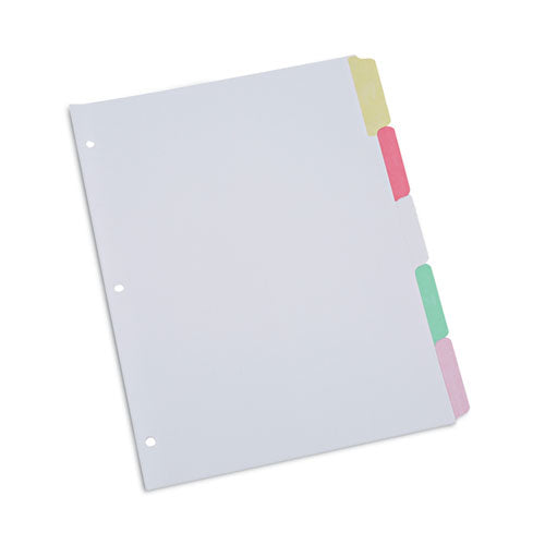 Deluxe Write-On/Erasable Tab Index, 5-Tab, 11 x 8.5, White, Assorted Tabs, 1 Set-(UNV20816)