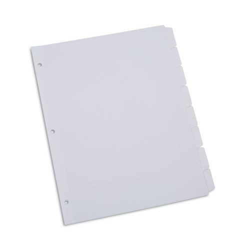 Deluxe Write-On/Erasable Tab Index, 8-Tab, 11 x 8.5, White, White Tabs, 1 Set-(UNV20818)