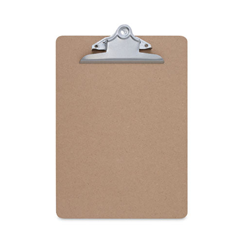 Hardboard Clipboard, 1.25" Clip Capacity, Holds 8.5 x 11 Sheets, Brown, 3/Pack-(UNV40304VP)