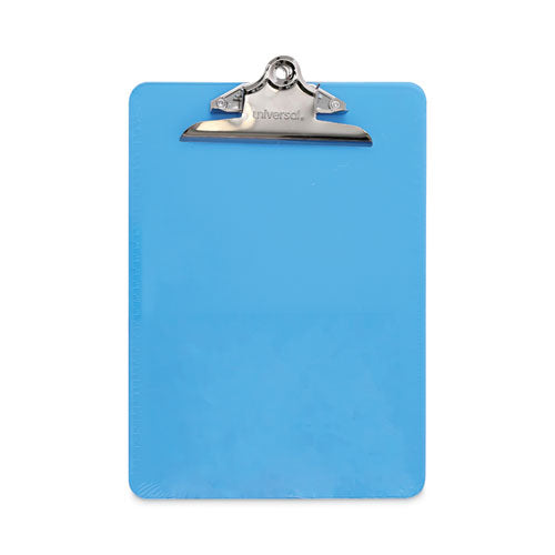 Plastic Clipboard with High Capacity Clip, 1.25" Clip Capacity, Holds 8.5 x 11 Sheets, Translucent Blue-(UNV40307)