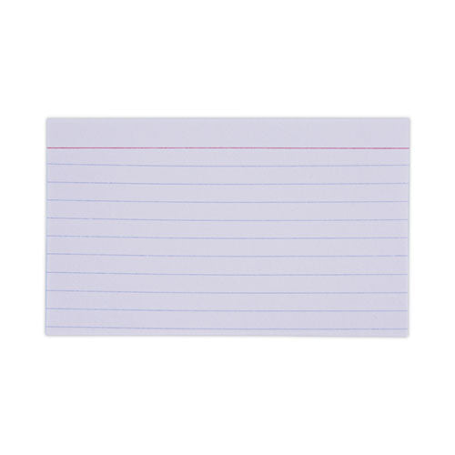 Ruled Index Cards, 3 x 5, White, 100/Pack-(UNV47210)