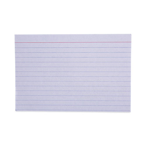 Ruled Index Cards, 4 x 6, White, 100/Pack-(UNV47230)