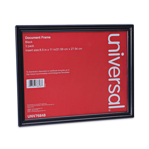 All Purpose Document Frame, 8.5 x 11 Insert, Black, 3/Pack-(UNV76848)