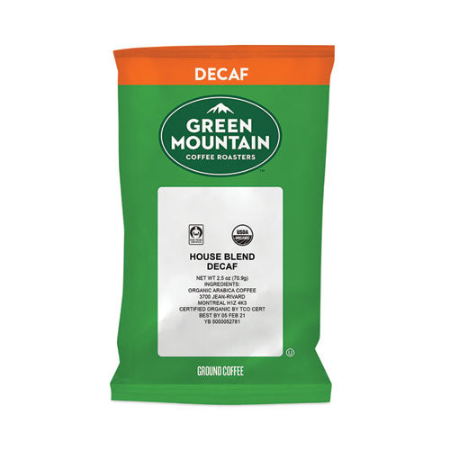 Fair Trade Organic House Blend Decaf Coffee Fraction Packs, 2.5 oz, 50/Carton-(GMT5493)