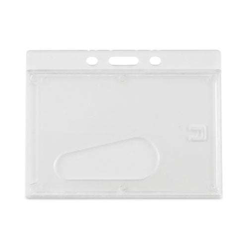 Frosted One-Card Rigid Badge Holders, Horizontal, Frosted 3.68" x 2.75" Holder, 3.38" x 2.13" Insert, 25/Box-(AVT76075)