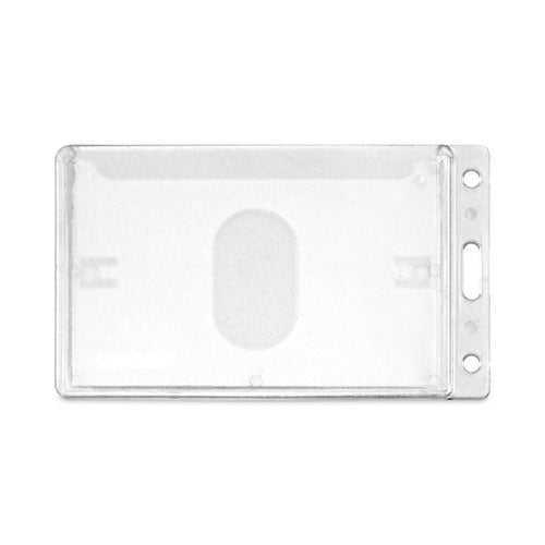 Frosted Two-Card Rigid Badge Holders, Vertical, Frosted 2.5" x 4.13" Holder, 2.13" x 3.38" Insert, 25/Box-(AVT76076)