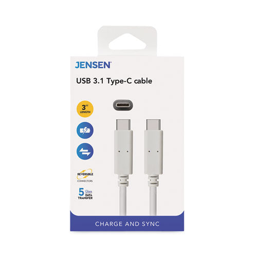 USB-C 3.1 Type-C, 5 Gbps, 3 ft, White-(VOXJU832CC3V)