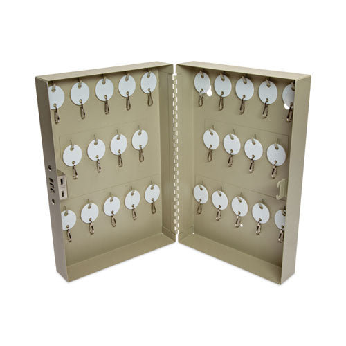 Combination Lockable Key Cabinet, 28-Key, Metal, Sand, 7.75 x 3.25 x 11.5-(CNK500124)