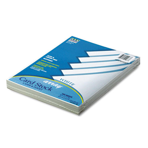 Array Card Stock, 65 lb Cover Weight, 8.5 x 11, White, 100/Pack-(PAC101188)