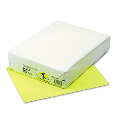 Kaleidoscope Multipurpose Colored Paper, 24 lb Bond Weight, 8.5 x 11, Hyper Yellow, 500/Ream-(PAC102200)