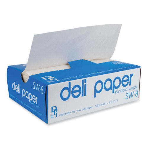 Interfolded Deli Sheets, 10.75 x 8, Standard Weight,  500 Sheets/Box, 12 Boxes/Carton-(DPKSW8)