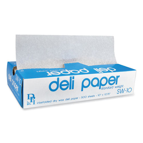 Interfolded Deli Sheets, 10.75 x 10, Standard Weight, 500 Sheets/Box, 12 Boxes/Carton-(DPKSW10)
