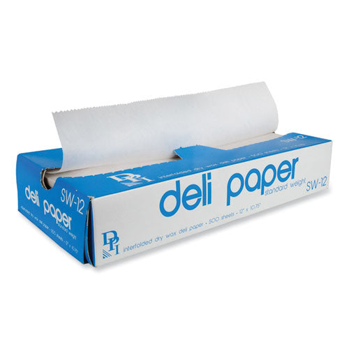 Interfolded Deli Sheets, 10.75 x 12, Standard Weight, 500 Sheets/Box, 12 Boxes/Carton-(DPKSW12)