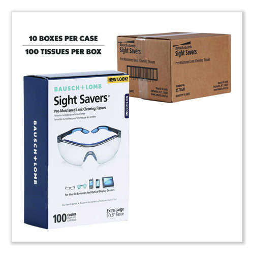 Sight Savers Premoistened Lens Cleaning Tissues, 8 x 5, 100/Box, 10 Box/Carton-(BAL8574GMCT)