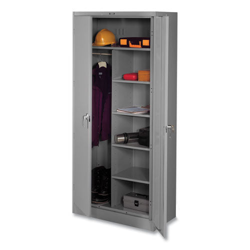 Deluxe Combination Wardrobe/Storage Cabinet, 36w x 18d x 78h, Medium Gray-(TNN7814MG)