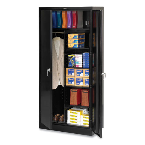 Deluxe Combination Wardrobe/Storage Cabinet, 36w x 18d x 78h, Black-(TNN7814BK)