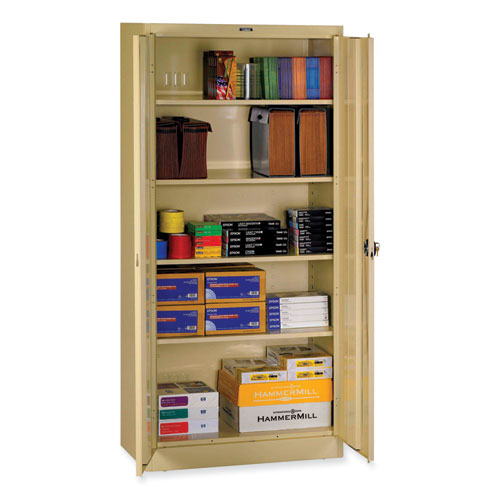 Deluxe Recessed Handle Storage Cabinet, 36w x 18d x 78h, Sand-(TNN7818RHSD)
